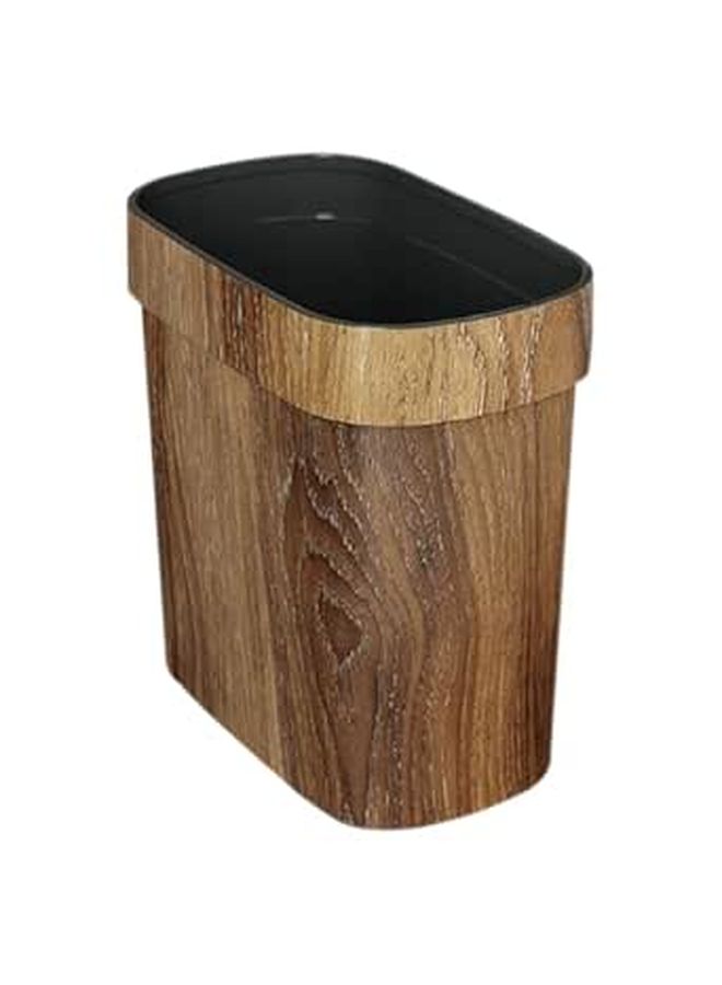Narrow Kitchen Trash Can Imitation Wood Grain Large Capacity Waste Bin For Home Bathroom Office - Image 1