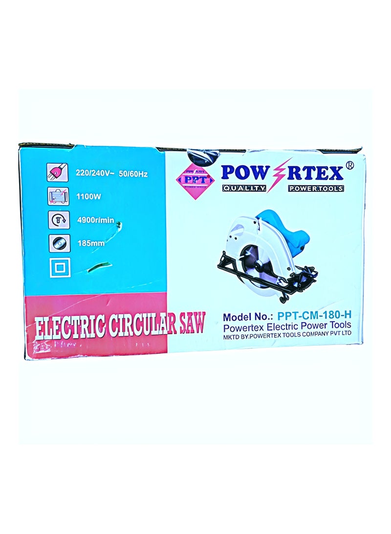 Electric Circular Saw 185mm|1100W Heavy Duty Wood Cutter with Adjustable Cutting Depth&Angle