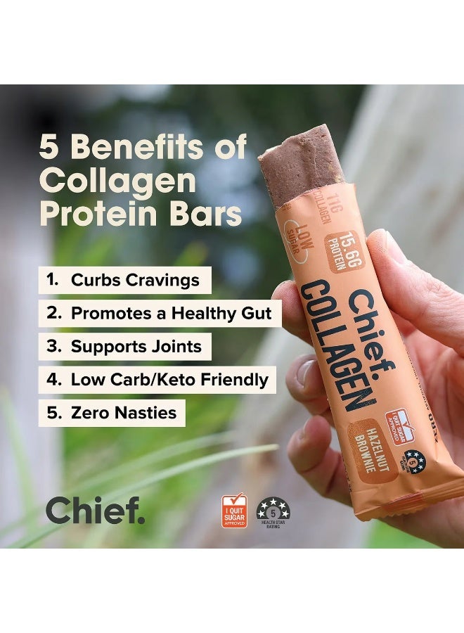 Chief Collagen Protein Bars – Hazelnut Brownie (12 Bars) - Image 3