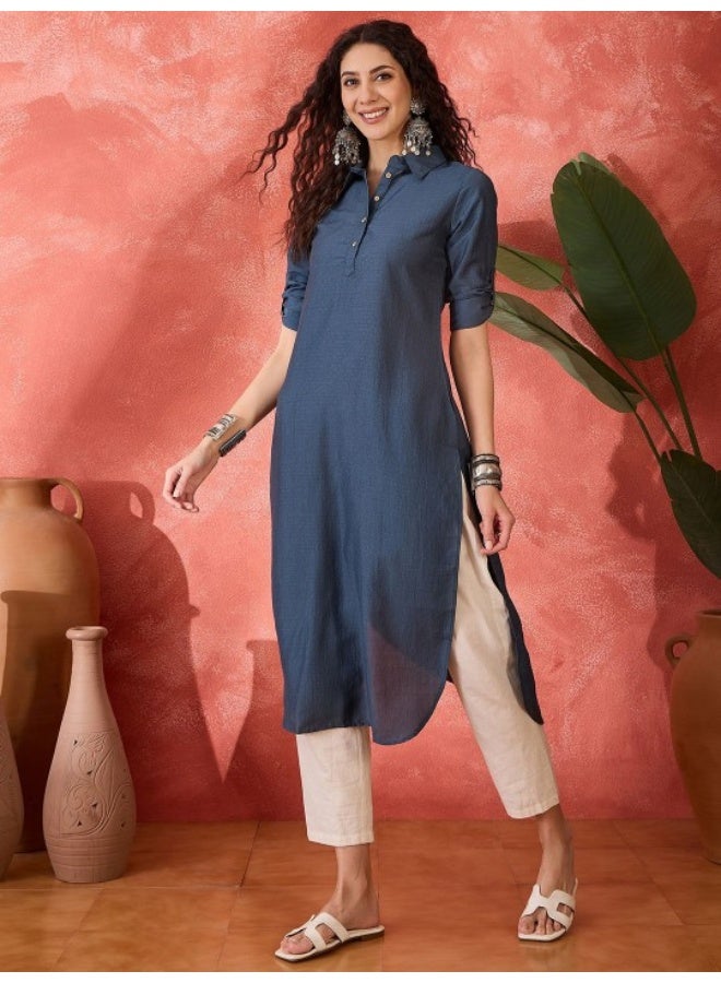 AKS Indigo Pathani Kurta  - Image 1