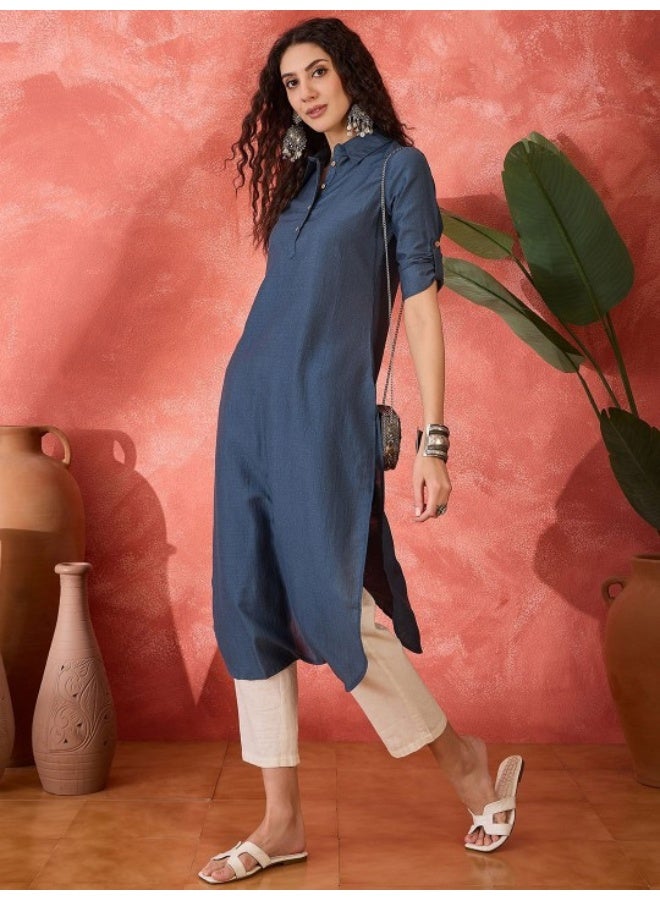 AKS Indigo Pathani Kurta  - Image 4