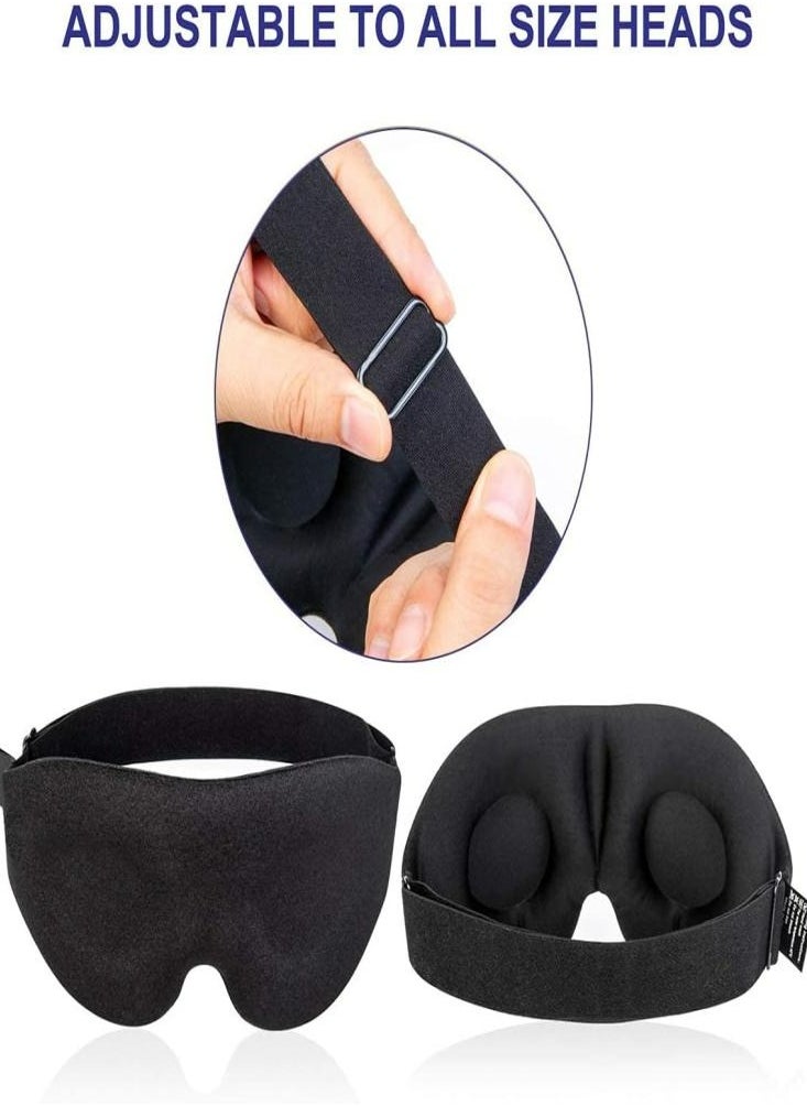 Adjustable 3D Contour Sleep Mask(Black)