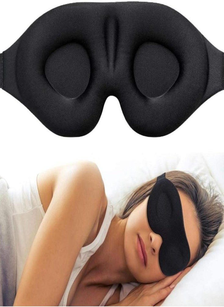 Adjustable 3D Contour Sleep Mask(Black)