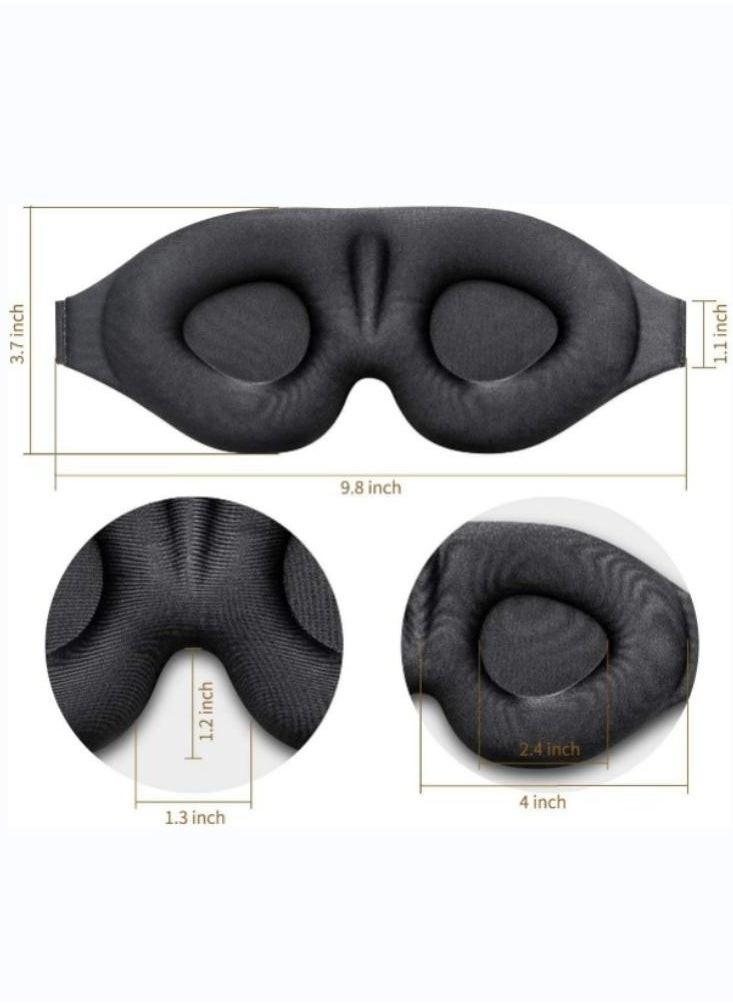 Adjustable 3D Contour Sleep Mask(Black)