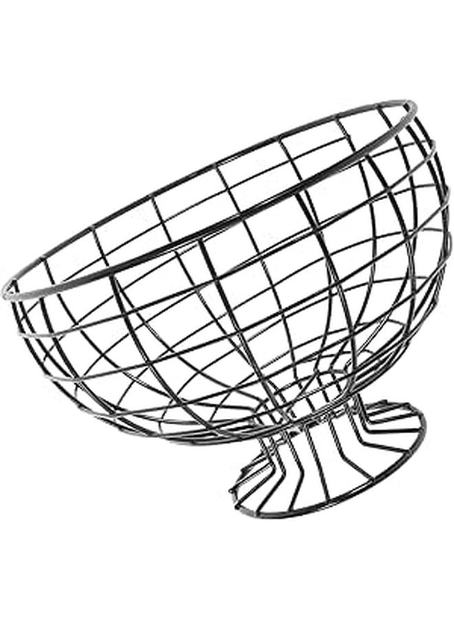 Metal Fruit Basket Kitchen Countertop Organizer Black Steel Vegetable Snack Holder - Image 1