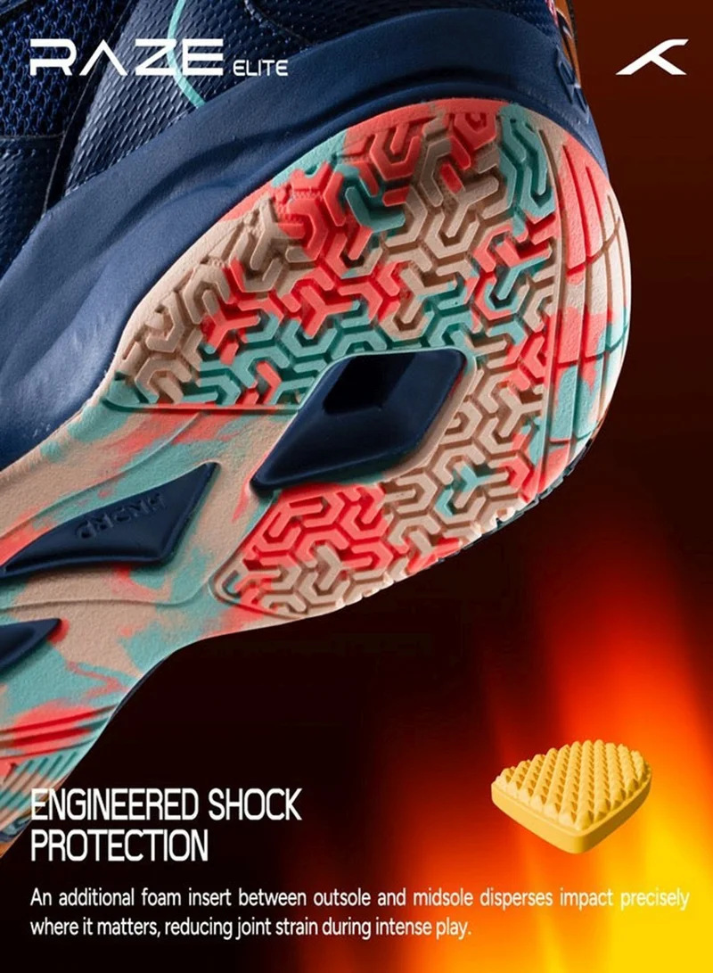 HUNDRED Navy/Orange/Lime/Sea Blue HUNDRED Raze Elite Unisex Badminton Shoes  | Best Price UAE