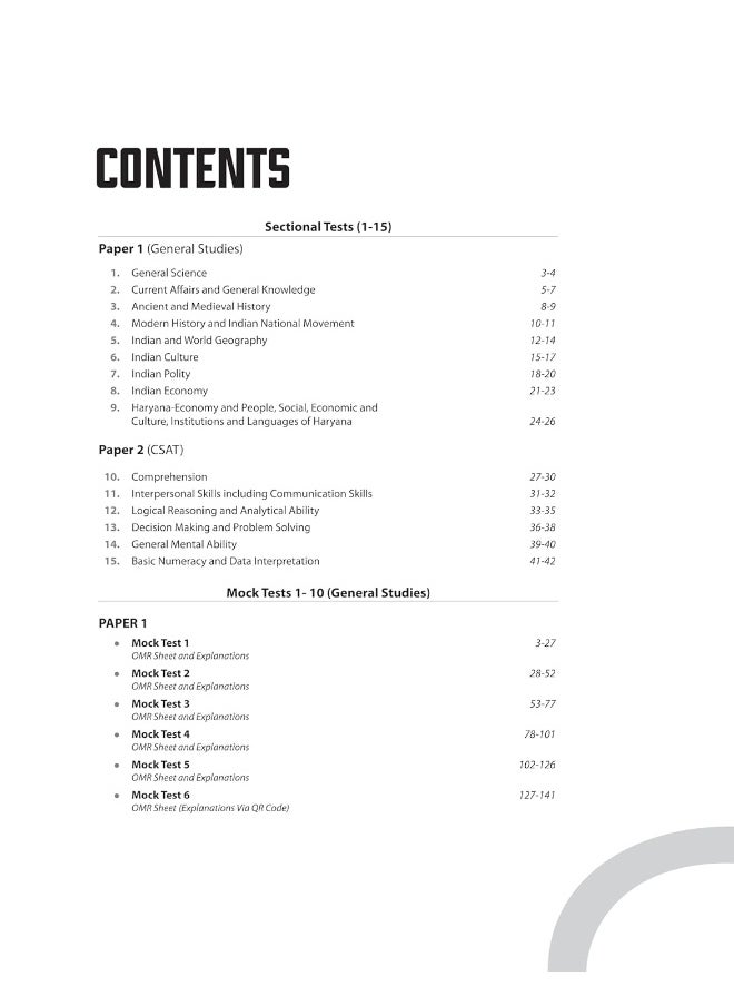 Arihant Mastering HPSC HCS Prelims with 15 Sectional Tests, 15 Mock Tests, 10 Solved Papers | For HPSC HCS Prelims Paper 1 & Paper 2 | Free along with 2 online mock tests, Haryana GK quick review  - Image 3