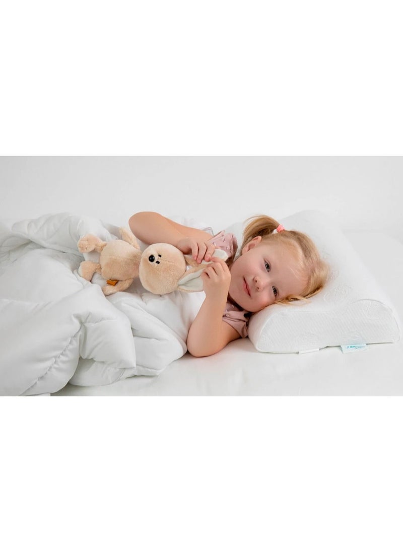 ARINA - A Comfortable Orthopedic Pillow Contour That Supports Kids's Head While Sleeping Made Of Soft Memory Foam - Size 48*8.8*26cm - Image 1