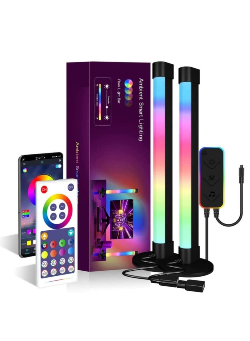 أشرطة إضاءة LED ذكية RGB، إضاءة محيطة، أشرطة إضاءة تدفق مراقبة بلوتوث مع التحكم عبر التطبيق، شريط إضاءة ألعاب ملون للتلفزيون/ديكور الغرفة/الأفلام/الكمبيوتر الشخصي. - Image 1