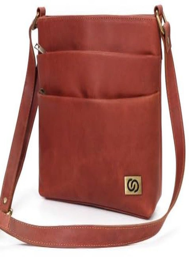 cords craft Vintage Cross Body Leather Bag, Leather Sling Crossbody Bag for Women & Girl, Rustic Color Vintage Look - Image 1