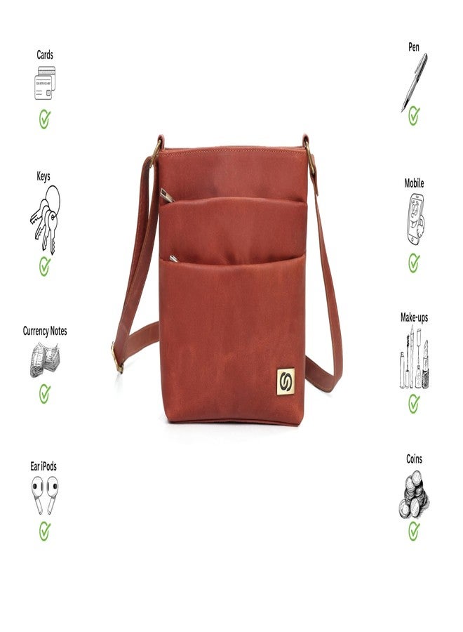 cords craft Vintage Cross Body Leather Bag, Leather Sling Crossbody Bag for Women & Girl, Rustic Color Vintage Look - Image 3