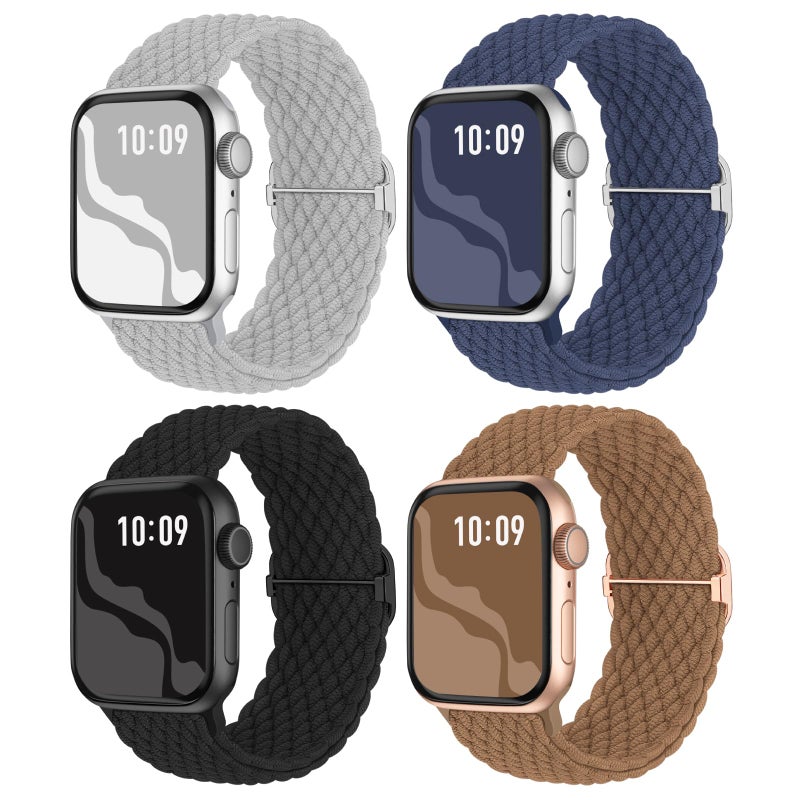 Suitisbest Braided Stretchy Solo Loop Compatible for Apple Watch Band 38mm 40mm 41mm 42mm 44mm 45mm 46mm 49mm for Women Men, Nylon Elastic Straps Wristbands for iWatch Series 11/10 9 8 7 6 5 4 3 SE/Ultra 3 2 1 - Image 1