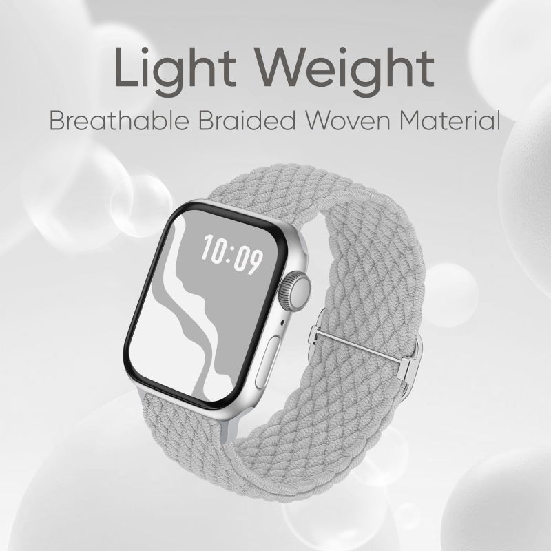 Suitisbest Braided Stretchy Solo Loop Compatible for Apple Watch Band 38mm 40mm 41mm 42mm 44mm 45mm 46mm 49mm for Women Men, Nylon Elastic Straps Wristbands for iWatch Series 11/10 9 8 7 6 5 4 3 SE/Ultra 3 2 1 - Image 4