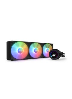NZXT نظام التبريد السائل NZXT كراكن إلت RGB 360 - RL-KR36E-B1 - 360 مم AIO لوحدة المعالجة المركزية - شاشة LCD قابلة للتخصيص قياس 2.36 بوصة للصور المتحركة والصور ومؤشرات الأداء - مضخة عالية الأداء - 3 مراوح F120 RGB أساسية - سوداء  - Image 1
