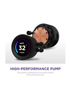 NZXT نظام التبريد السائل NZXT كراكن إلت RGB 360 - RL-KR36E-B1 - 360 مم AIO لوحدة المعالجة المركزية - شاشة LCD قابلة للتخصيص قياس 2.36 بوصة للصور المتحركة والصور ومؤشرات الأداء - مضخة عالية الأداء - 3 مراوح F120 RGB أساسية - سوداء  - Image 4