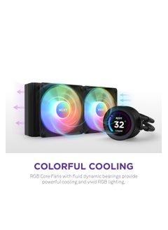NZXT نظام التبريد السائل NZXT كراكن إلت RGB 360 - RL-KR36E-B1 - 360 مم AIO لوحدة المعالجة المركزية - شاشة LCD قابلة للتخصيص قياس 2.36 بوصة للصور المتحركة والصور ومؤشرات الأداء - مضخة عالية الأداء - 3 مراوح F120 RGB أساسية - سوداء  - Image 5