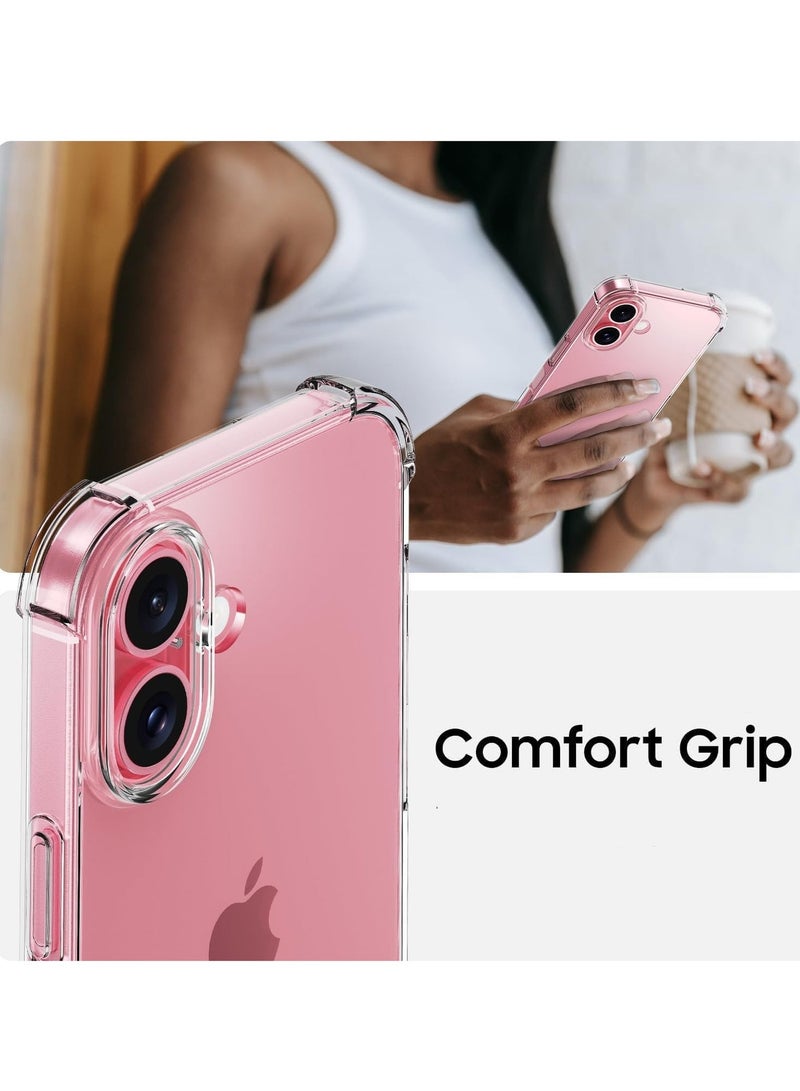 (لهاتف iPhone 16 Plus) جراب TPU، حماية من الدرجة العسكرية، يقاوم الاصفرار والخدوش، جراب هاتف ممتص للصدمات شفاف - Image 2