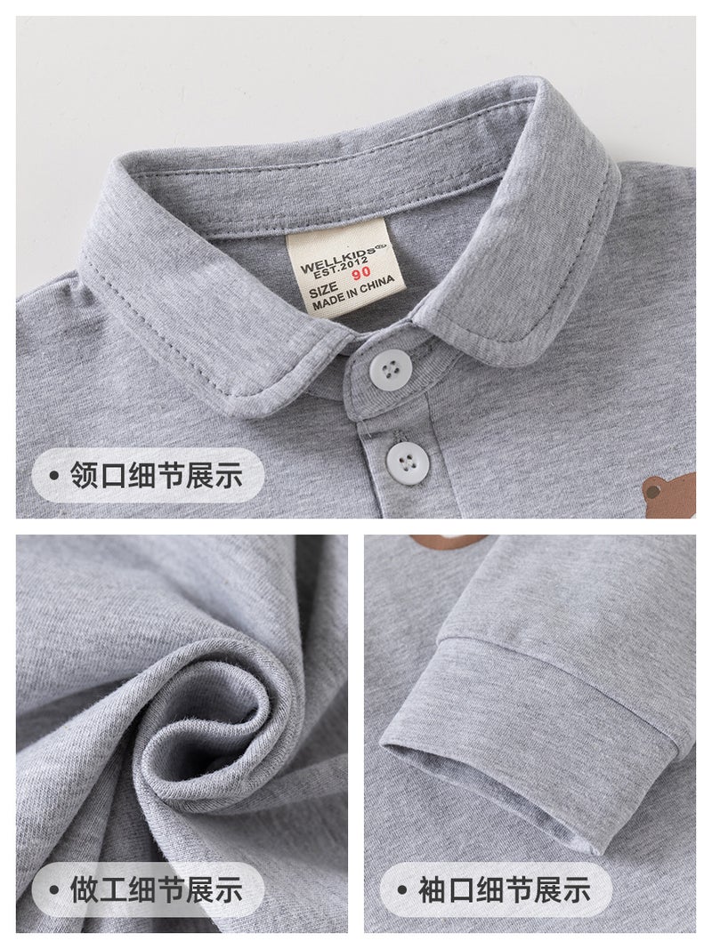 Children'S Wear Boys' Base Shirt Children'S Long-Sleeved T-Shirt 2025 Spring New Polo Shirt Baby'S All-Match Top - Image 5