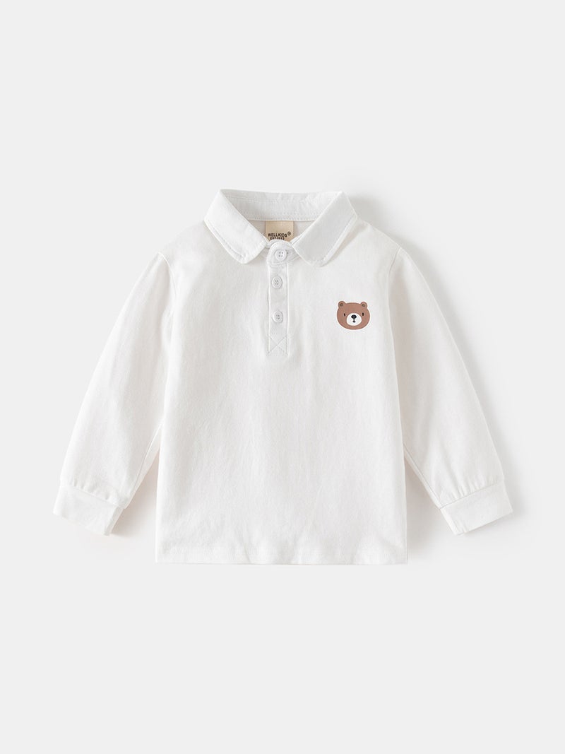 Children'S Wear Boys' Base Shirt Children'S Long-Sleeved T-Shirt 2025 Spring New Polo Shirt Baby'S All-Match Top - Image 3