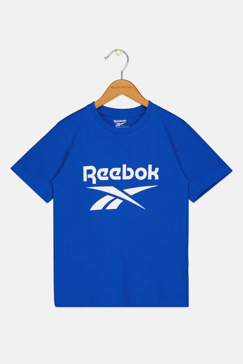 Reebok Kids Boy Sportswear Fit Short Sleeve Outdoor T-Shirt, Blue - Image 2