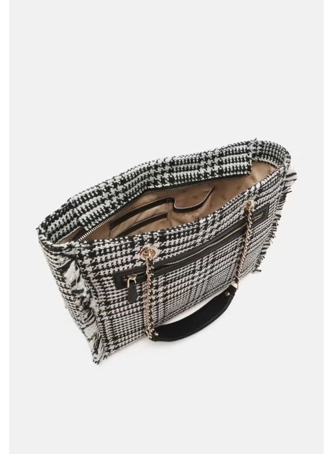 GUESS Cessily Tote Handbag Black & White for Women - Image 3