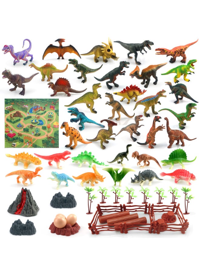 Jurassic Tyrannosaurus Stegosaurus Brachiosaurus Triceratops Dinosaur Simulation Toy Model Ornaments Teaching Aids Cognition-Color:English Packaging Of 52-piece Flying Machine Box With Scene