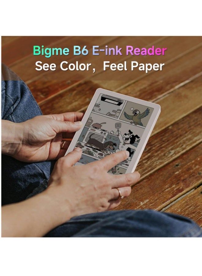 Bigme B6 Color eReader 4GB 64GB, 6-Inch Color E-Ink eBook Reader, Android 14 Digital ePaper Tablet with Octa-Core CPU, Adjustable Dual Front Light, White - Image 2