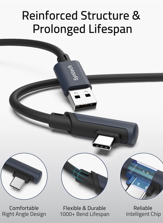 Syntech كابل لينك 16 قدم متوافق مع ملحقات Quest2/Pro/Pico4 و PC/Steam VR، نقل بيانات عالي السرعة، كابل USB 3.0 إلى USB C لسماعة VR و PC للألعاب، أسود - Image 3