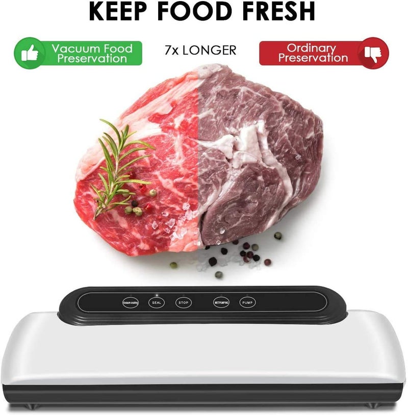 Deoxys Vacuum Sealer Machine By Deoxys Automatic Vacuum Air Sealing System For Food Preservation w Compact Design Lab Tested Dry Moist Food Modes Led Indicator Lights - Image 4