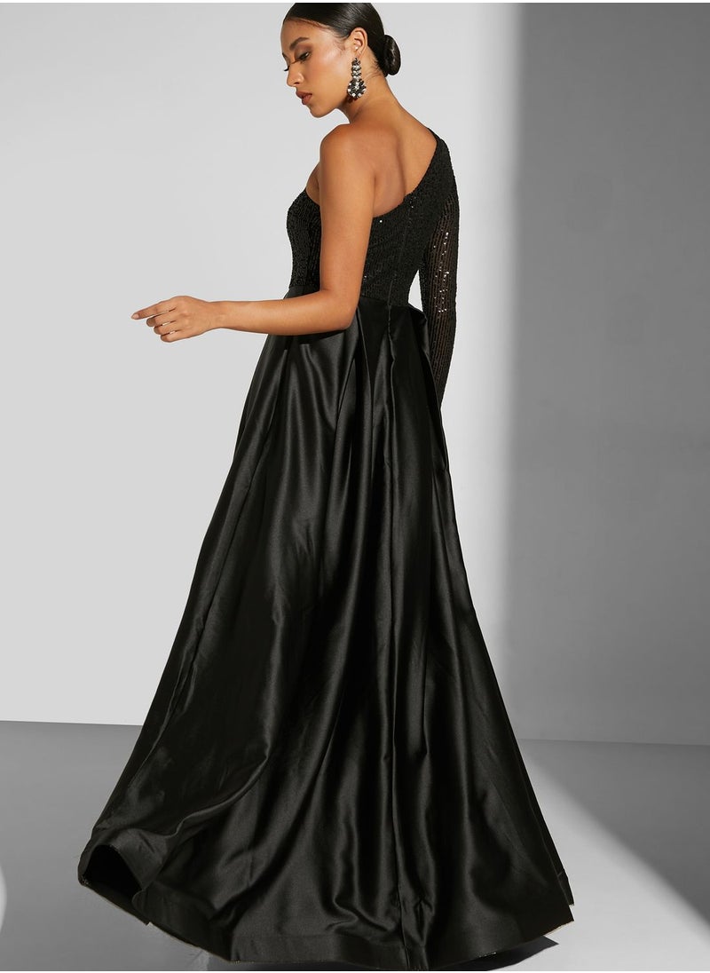 Namshi x - Renee Farah One Shoulder Slit Dress - Image 1
