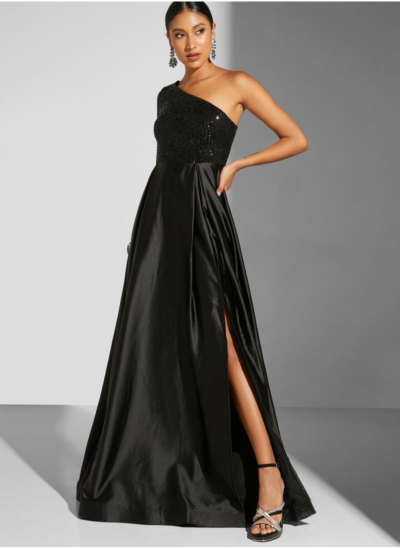 Namshi x - Renee Farah One Shoulder Slit Dress - Image 1