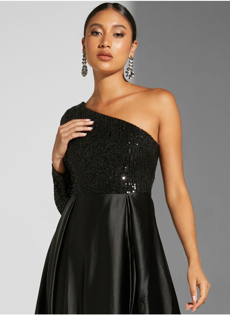 Namshi x - Renee Farah One Shoulder Slit Dress - Image 1