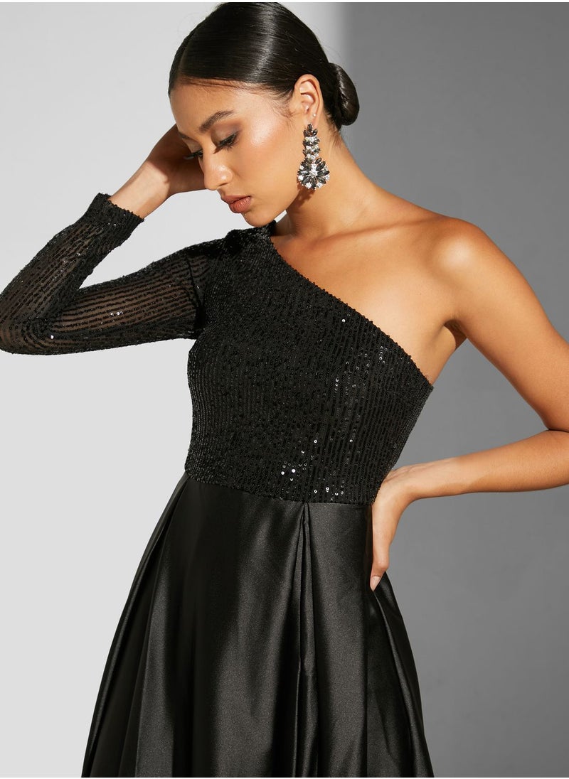 Namshi x - Renee Farah One Shoulder Slit Dress - Image 1