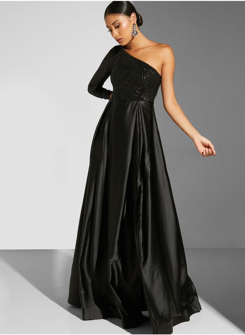Namshi x - Renee Farah One Shoulder Slit Dress - Image 1