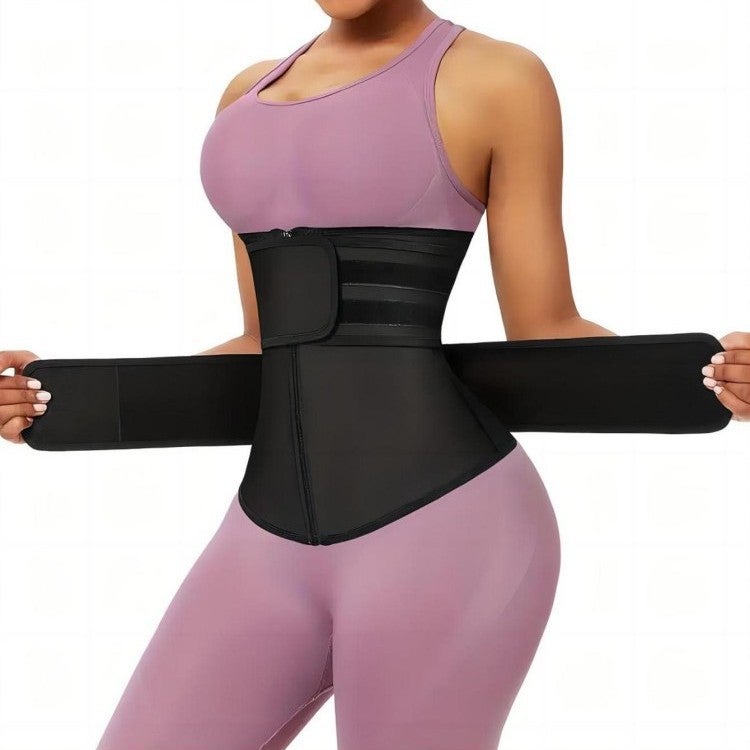 Women's Neoprene Adjustable Zip Waist Trainer Sweat Belt Tummy Control Body Shaper - Image 2
