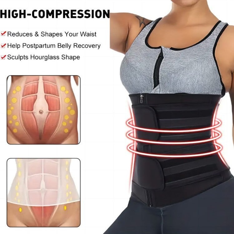 Women's Neoprene Adjustable Zip Waist Trainer Sweat Belt Tummy Control Body Shaper - Image 3