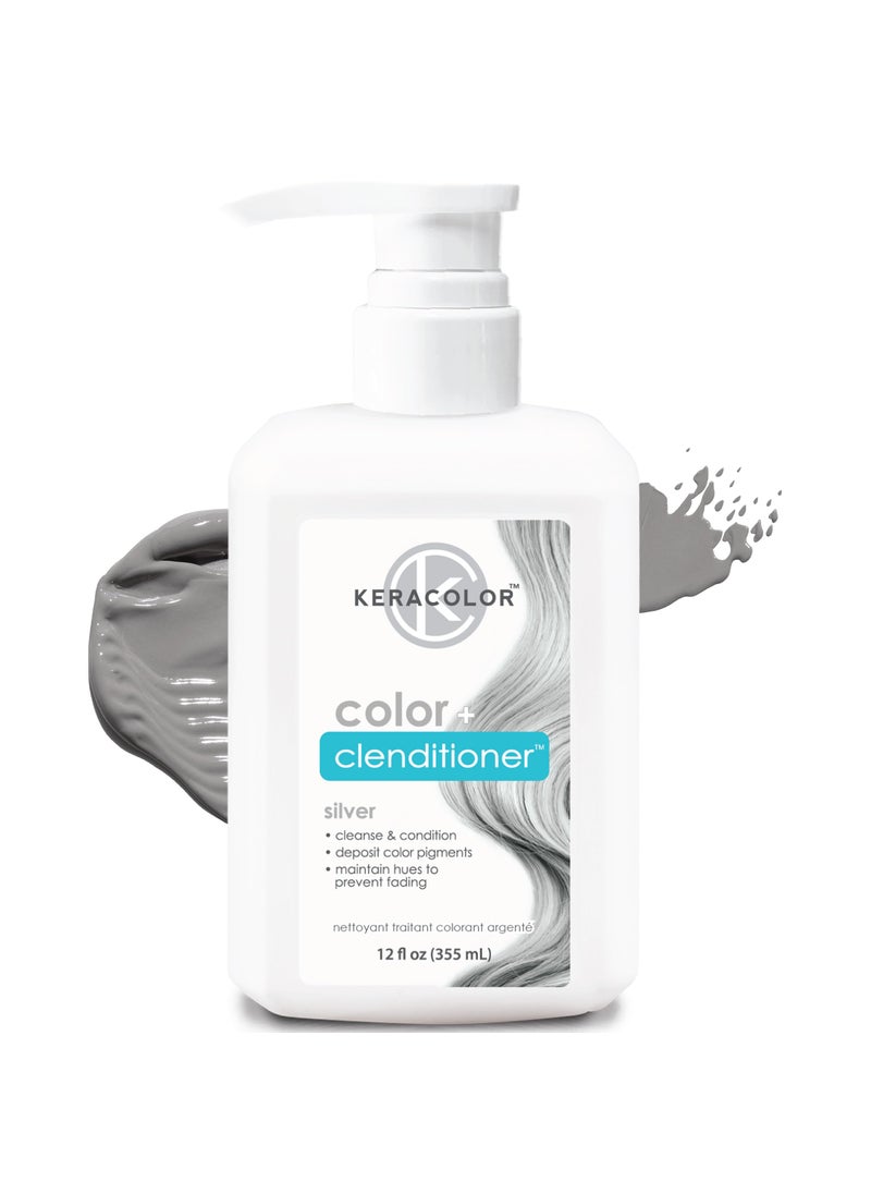 KERACOLOR - KERACOLOR Clenditioner SILVER Hair Dye - Semi Permanent Hair Color Depositing Conditioner, Cruelty-free, 12 Fl. Oz - Image 1