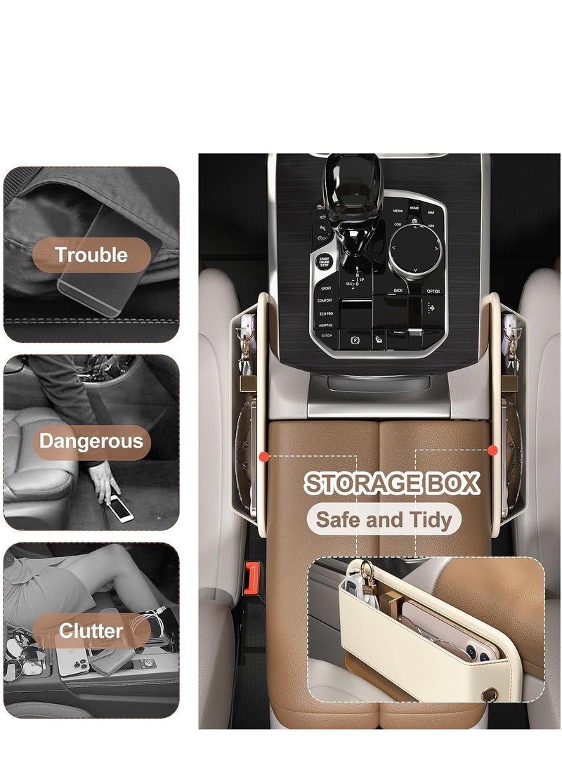 Y&D - Car Seat Gap Filler, Leather Organizer and Storage Accessories, Front Seats Adjustable Filler for Phones, Glasses, Keys, Cards, 1 Pcs - Image 1