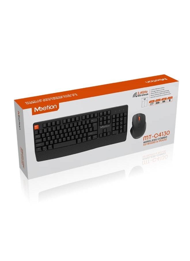 Meetion - Wireless Ergonomic Keyboard Mouse Combo C4130 - Image 1