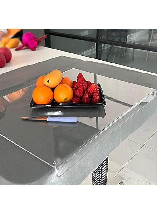 MIXDE Acrylic Cutting Boards for Kitchen Counter,Clear Cutting Board for Kitchen, Acrylic Anti-Slip Transparent Cutting Board with Lip for Counter Countertop Protector Home Restaurant (35x45cm) - Image 1