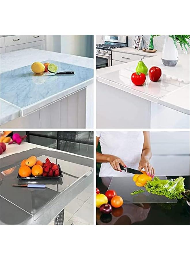 MIXDE Acrylic Cutting Boards for Kitchen Counter,Clear Cutting Board for Kitchen, Acrylic Anti-Slip Transparent Cutting Board with Lip for Counter Countertop Protector Home Restaurant (35x45cm) - Image 3