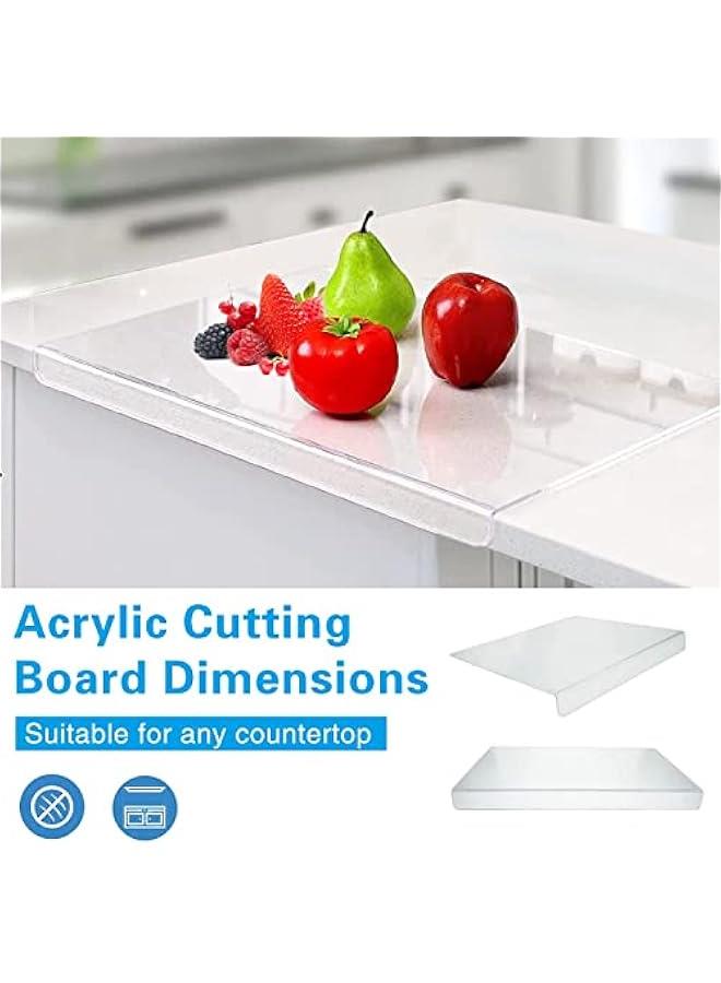 MIXDE Acrylic Cutting Boards for Kitchen Counter,Clear Cutting Board for Kitchen, Acrylic Anti-Slip Transparent Cutting Board with Lip for Counter Countertop Protector Home Restaurant (35x45cm) - Image 4