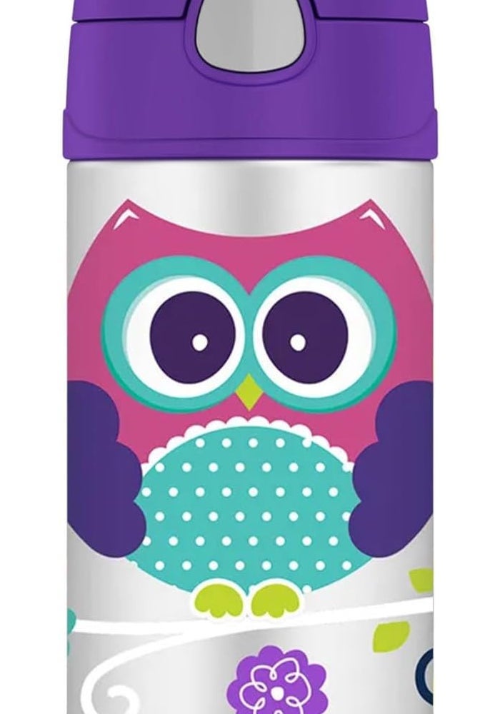 THERMOS FUNTAINER STAINLESS STEEL KIDS OWLS BOTTLE 355ML - Image 1