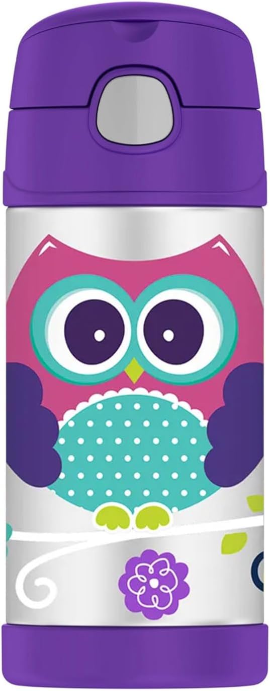 THERMOS FUNTAINER STAINLESS STEEL KIDS OWLS BOTTLE 355ML - Image 1