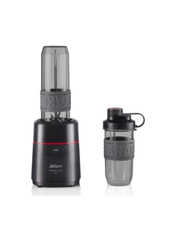 أرزوم Shaken Take Compact Persnal Blender And Smoothie Maker High Build Quality 570ml and 400 ml tritan bottles. 500 W AR1032-b Black 570 ml 500 W AR1147 Black - Image 1