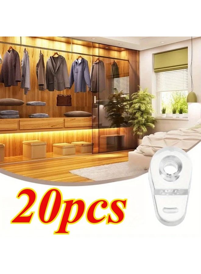 20pcs Transparent Mirror Clips Glass Clamp Holders Door Frame Mounts For Mirrors - Image 2