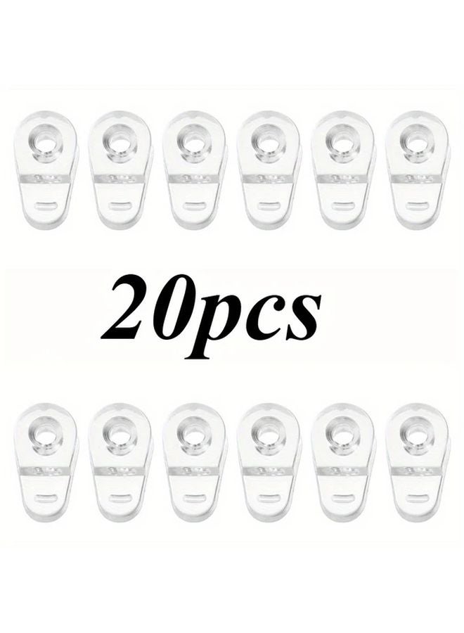 20pcs Transparent Mirror Clips Glass Clamp Holders Door Frame Mounts For Mirrors - Image 1