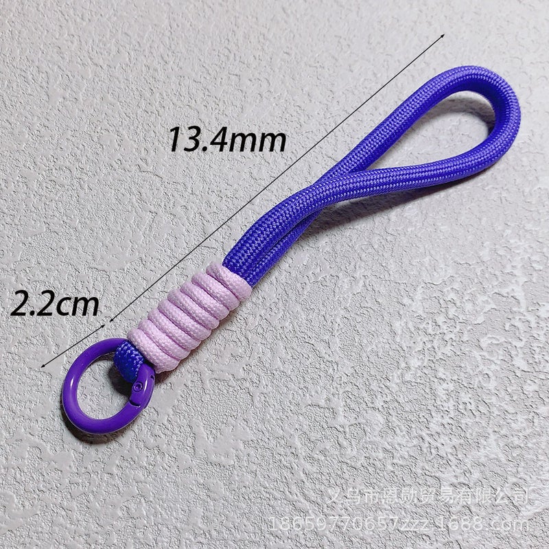 Mobile Phone Lanyard Short Color Matching Knotted Braided Lanyard Plush Keychain Braided Lanyard Anti-Lost Sling 15Cm - Image 5