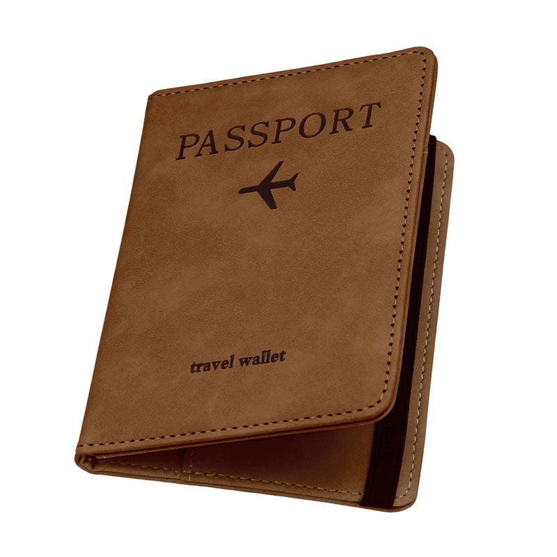 ILIYAH-Passport Cover-Passport Holder Travel Wallet-RFID Blocking Passport Case Travel Accessories Card Holder Wallet Unisex Travel Gifts (Brown) - Image 1
