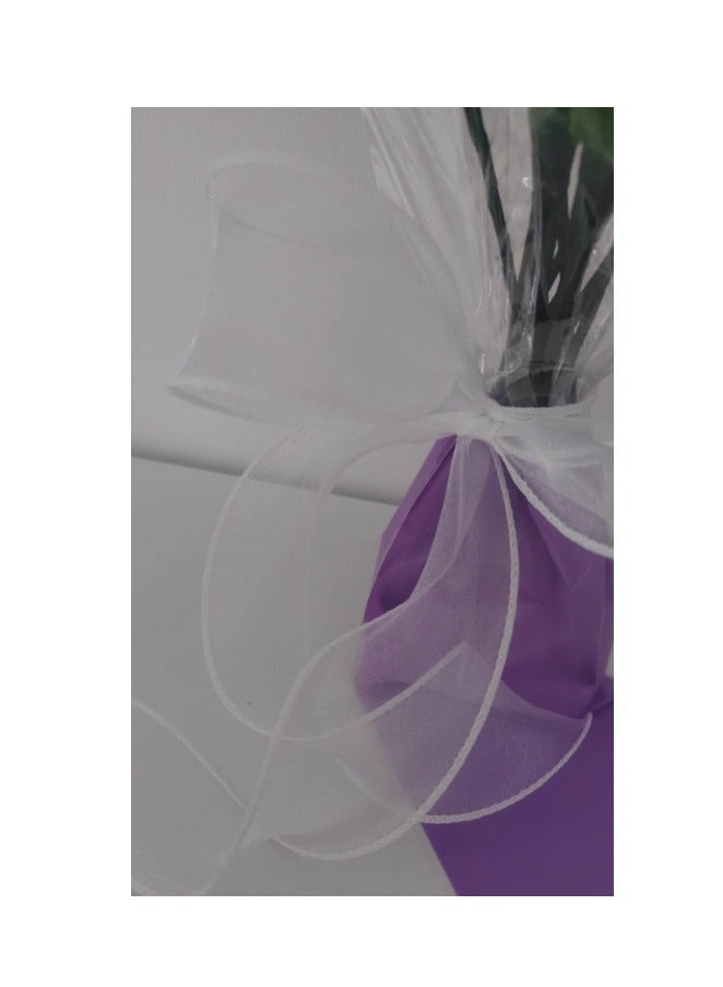 5 pcs White Fish Tail Satin Ribbon Roll - 1.57 inch  x 10 yards for DIY Cake Decoration, Bridal Bouquet Wrapping, Handmade Bow Making - Image 3